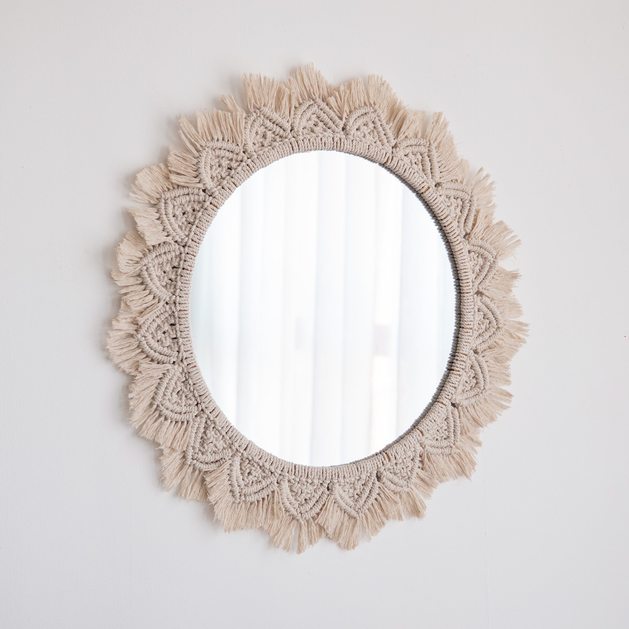 Espejo en Macramé Crema 60CM - Colección Armonia