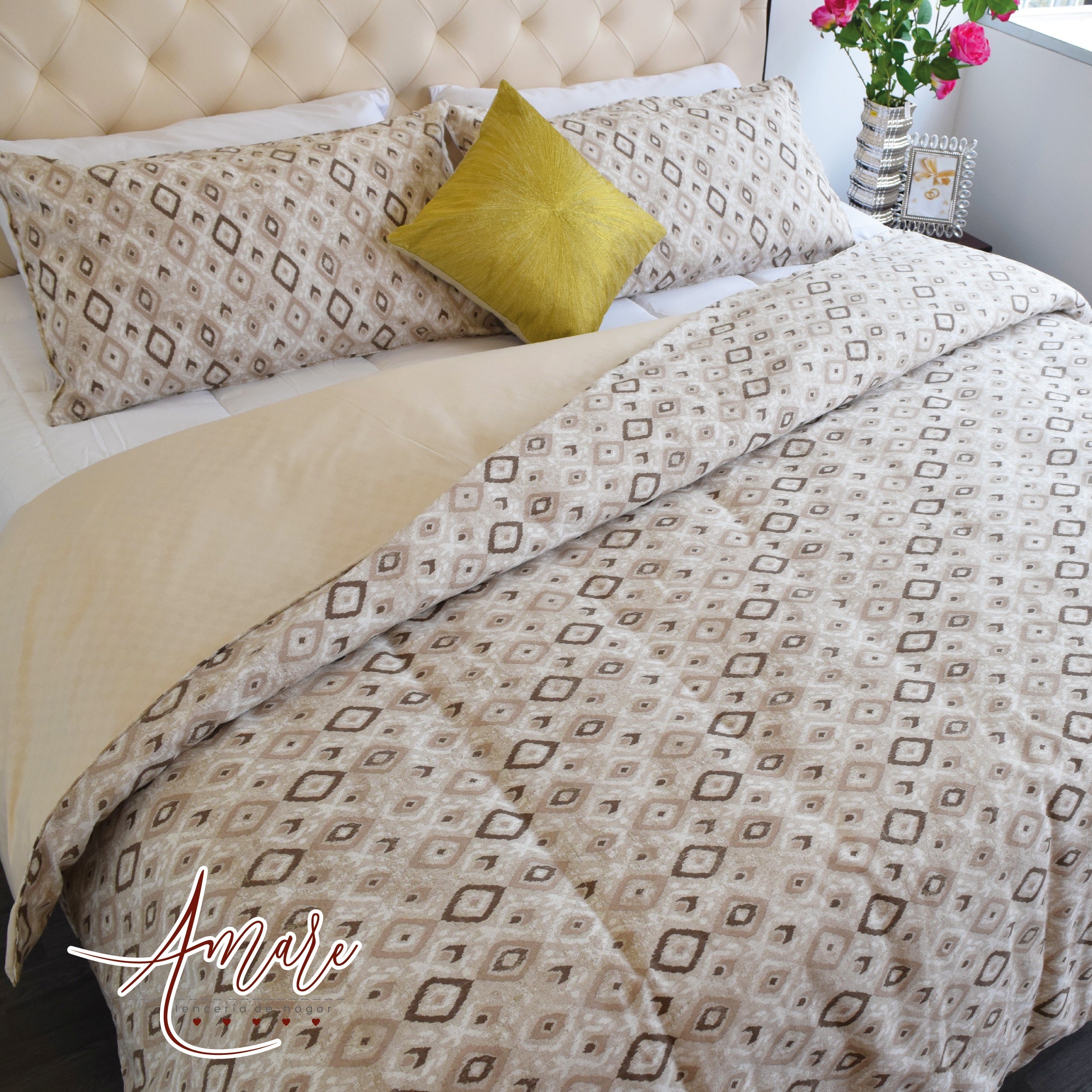 Duvet cover beige dots - Inizio Collection