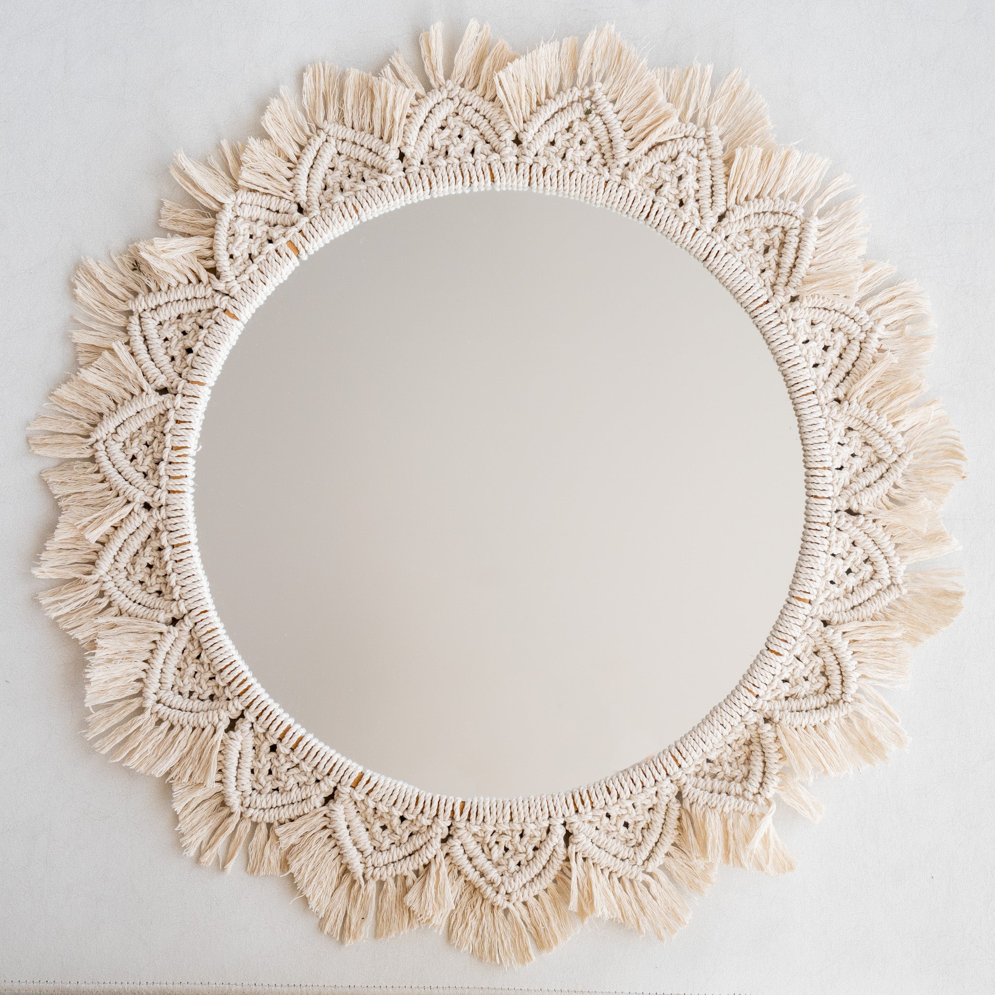 Espejo en Macramé Crema 60CM - Colección Armonia